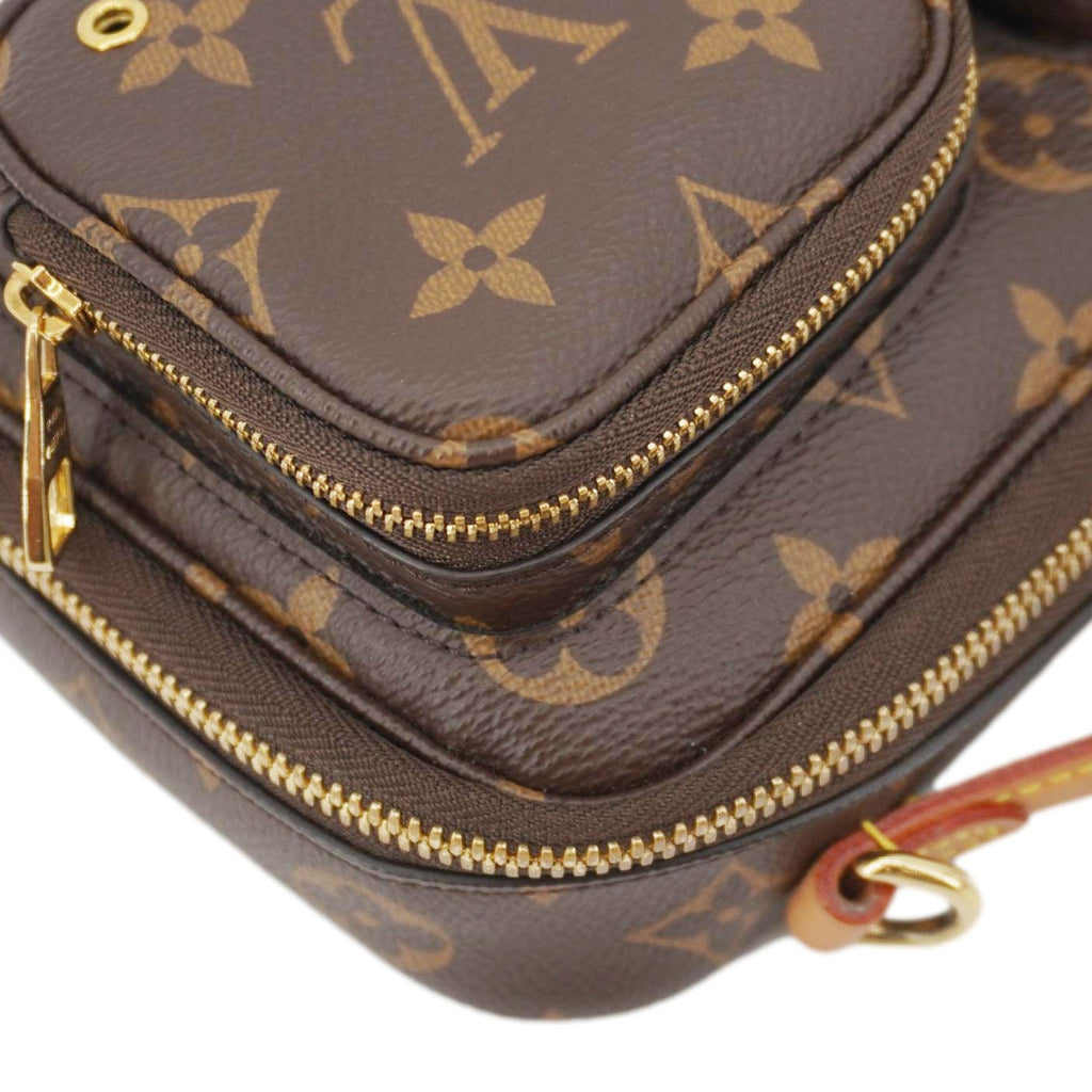 LOUIS VUITTON Utility Monogram Canvas Crossbody Bag Brown