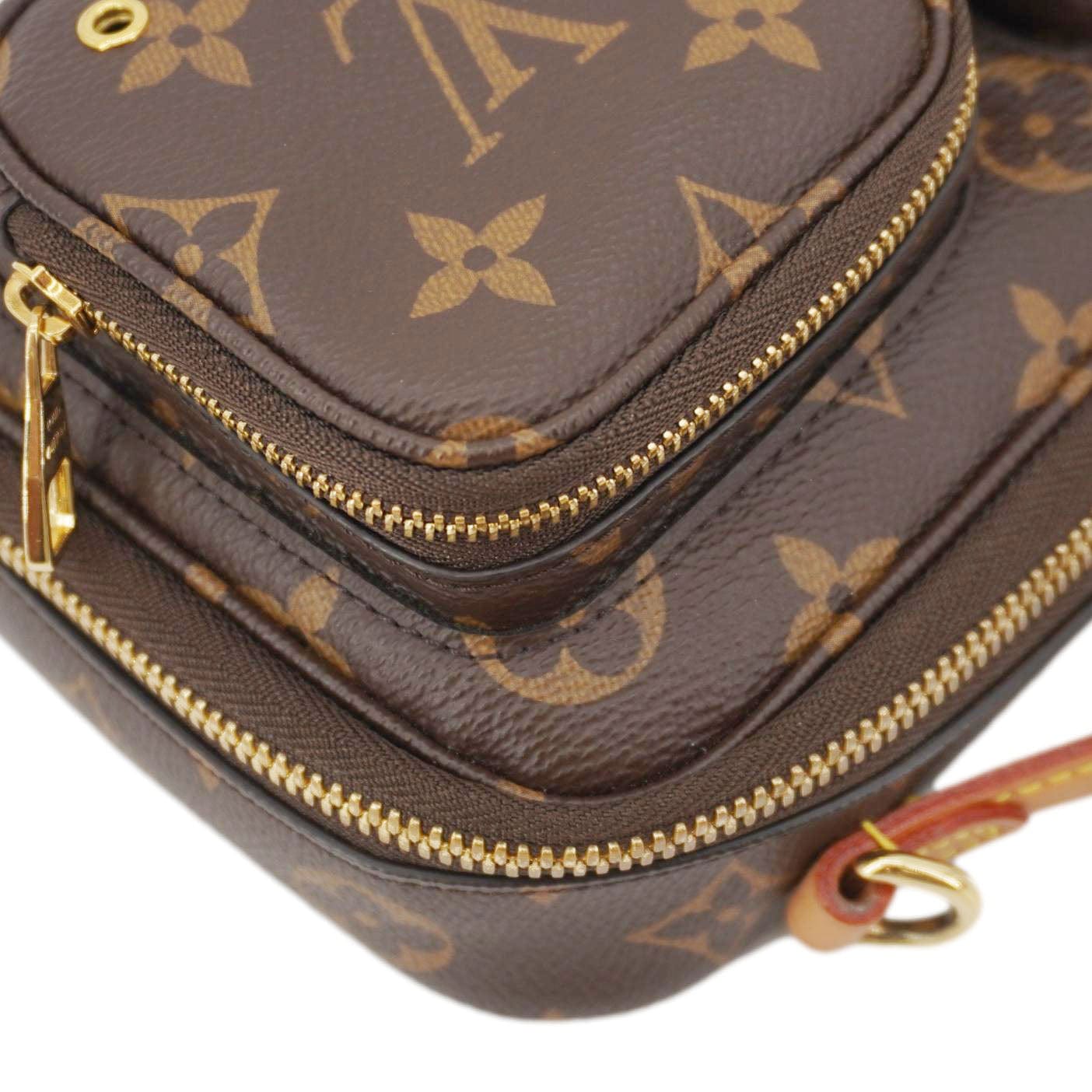 LOUIS VUITTON Utility Monogram Canvas Crossbody Bag Brown