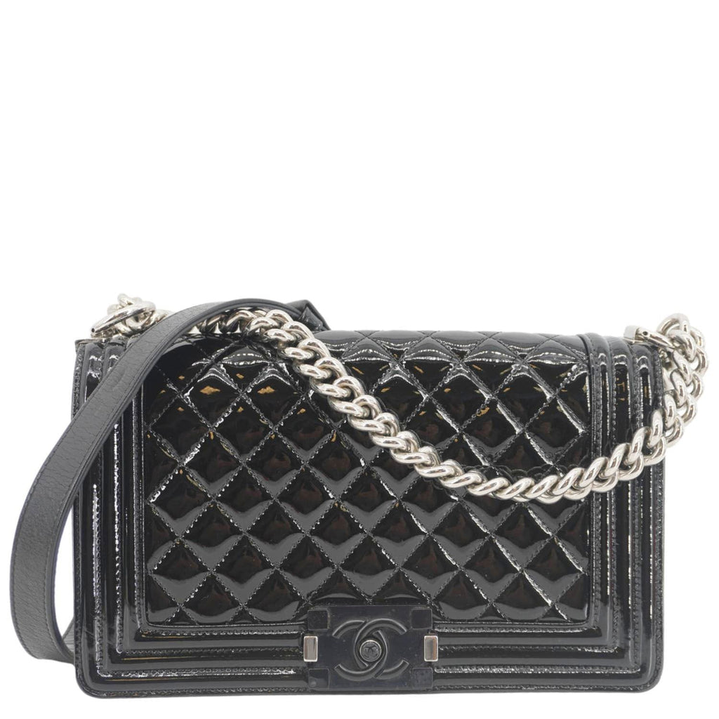 Chanel Boy Flap Medium Plexiglass Patent Leather Crossbody Bag Black 20481641