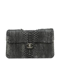 Chanel Perfect Edge Large Flap Snakeskin Shoulder Bag Black