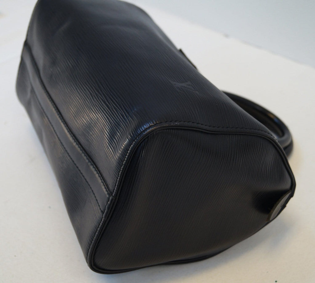 LOUIS VUITTON Black Epi Leather Speedy 25 Satchel HandBag