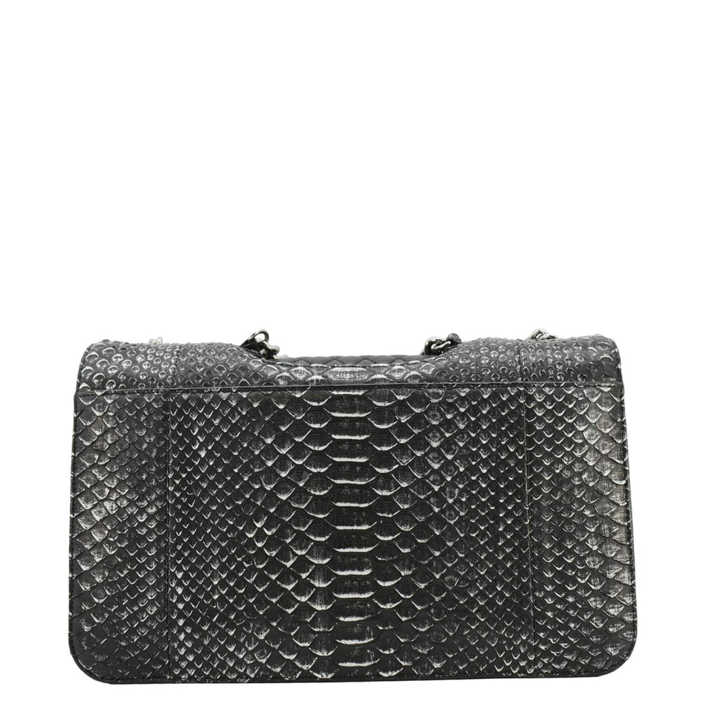 Chanel Perfect Edge Large Flap Snakeskin Shoulder Bag Black