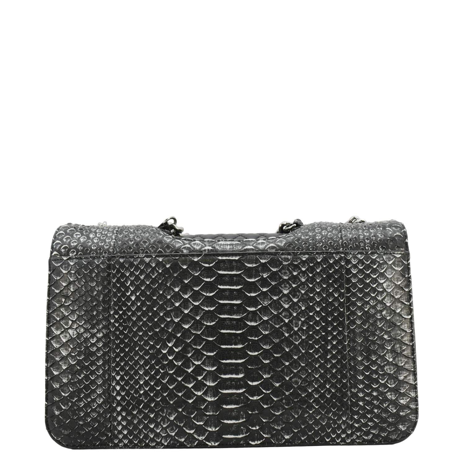 Chanel Perfect Edge Large Flap Snakeskin Shoulder Bag Black