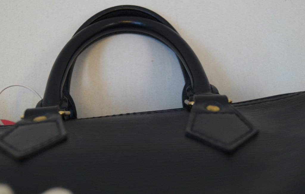 LOUIS VUITTON Black Epi Leather Speedy 25 Satchel HandBag