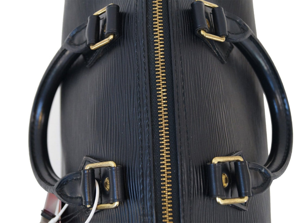 LOUIS VUITTON Black Epi Leather Speedy 25 Satchel HandBag