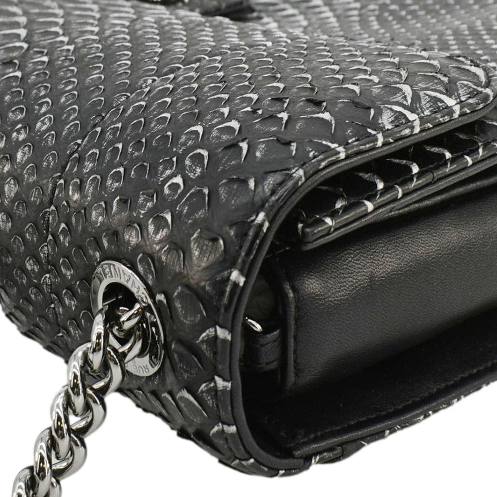 Chanel Perfect Edge Large Flap Snakeskin Shoulder Bag Black
