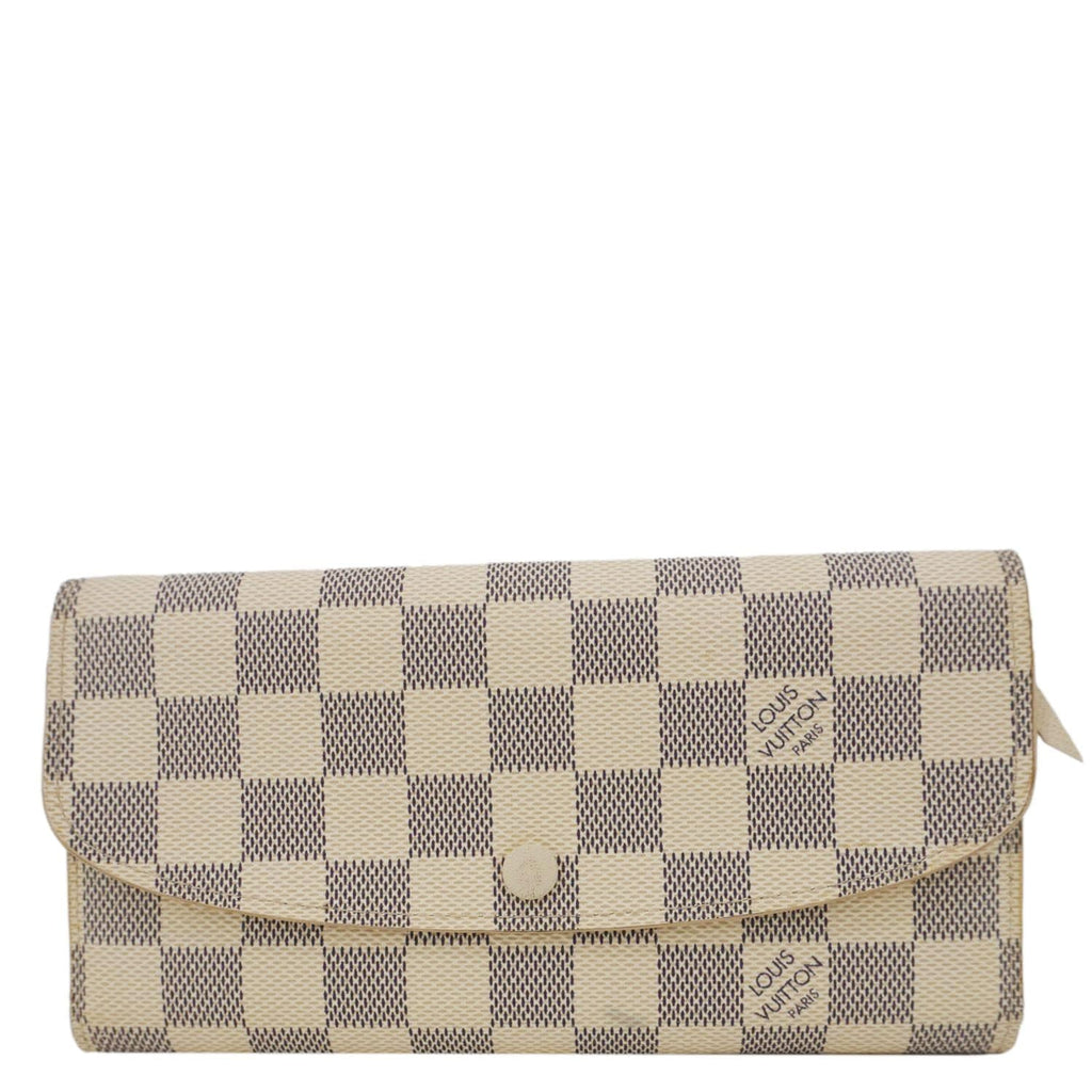 LOUIS VUITTON Emilie Damier Azur Wallet White