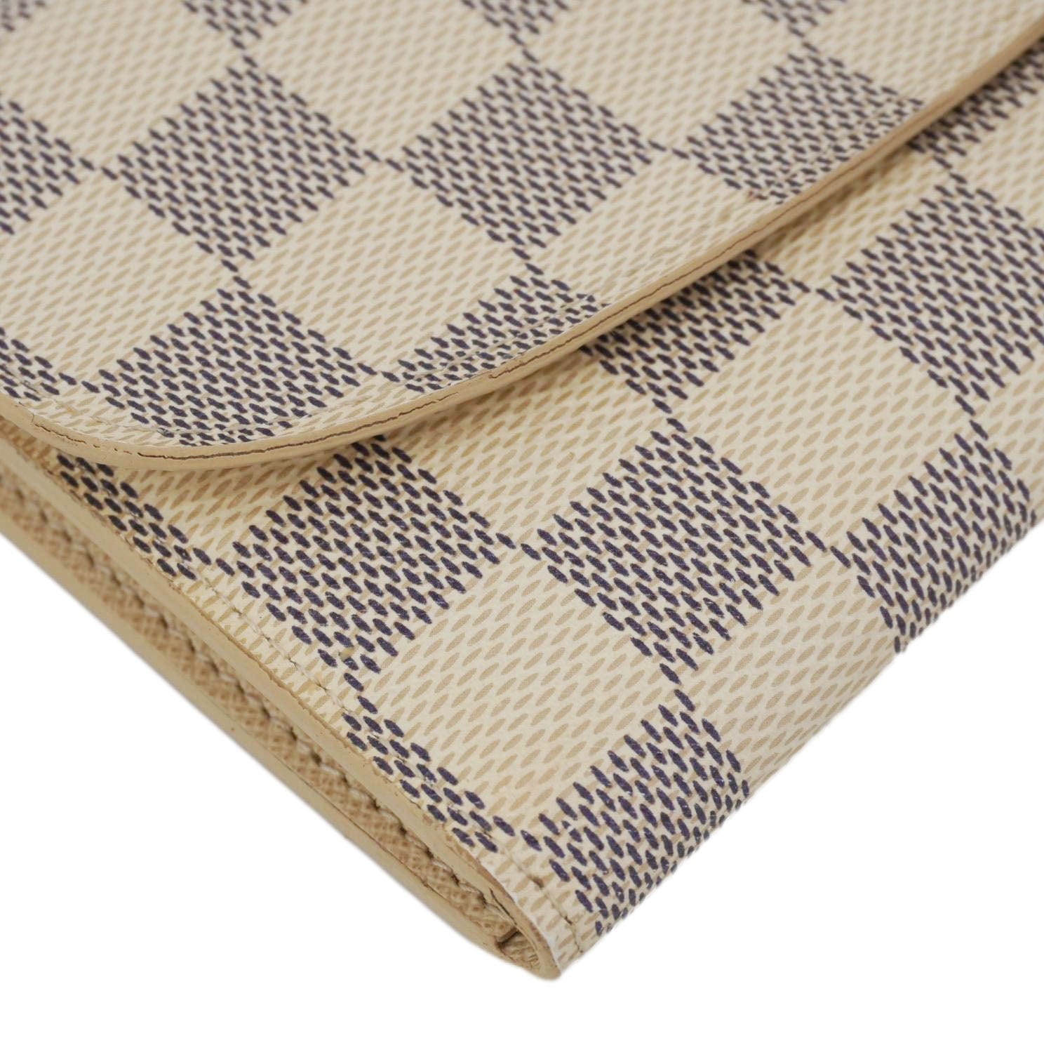 LOUIS VUITTON Emilie Damier Azur Wallet White