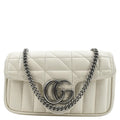 GUCCI Gucci Marmont Super Mini Matelasse Leather Shoulder Bag White 476433