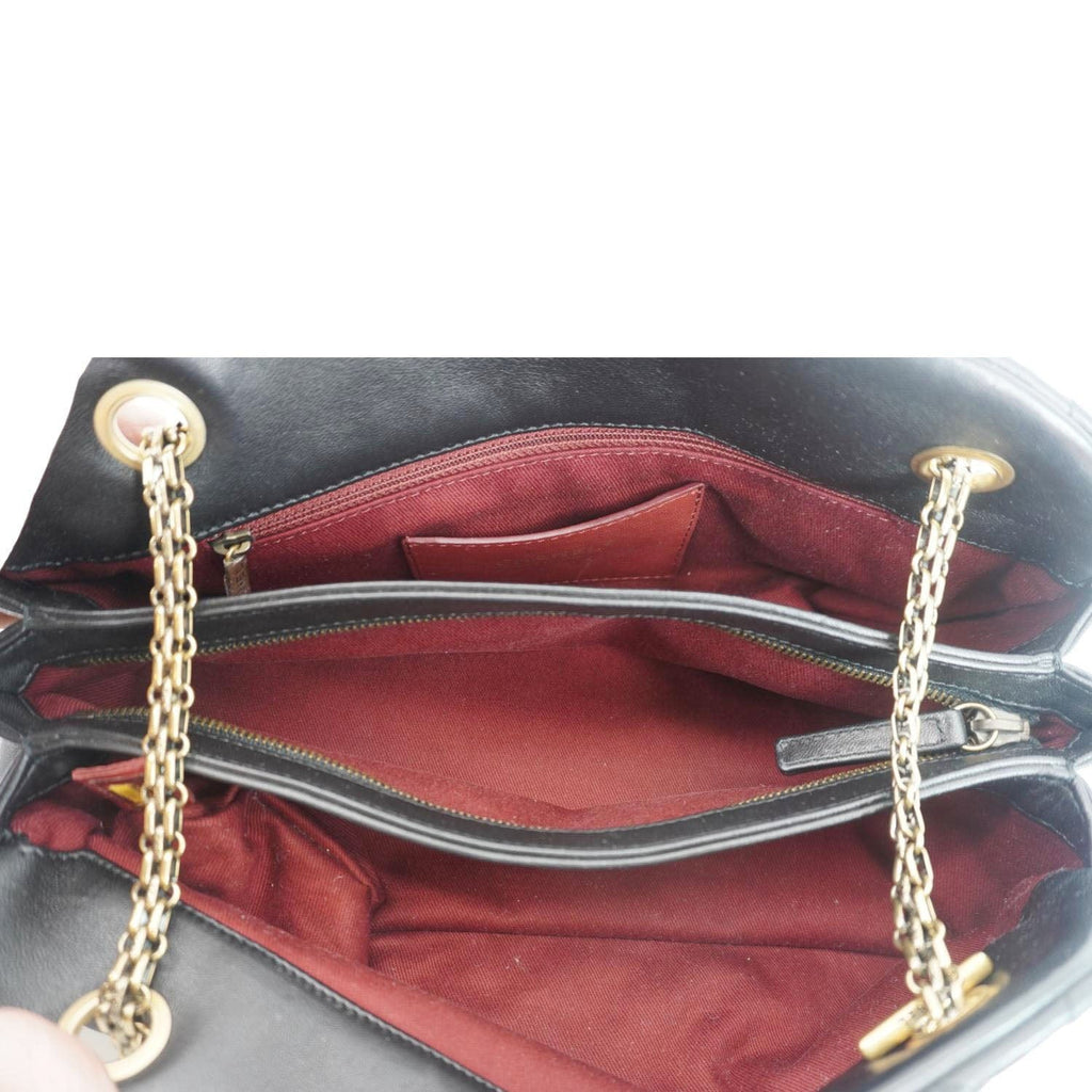 Chanel Just Mademoiselle Bowling Small Quilted Leather Shoulder Bag Black