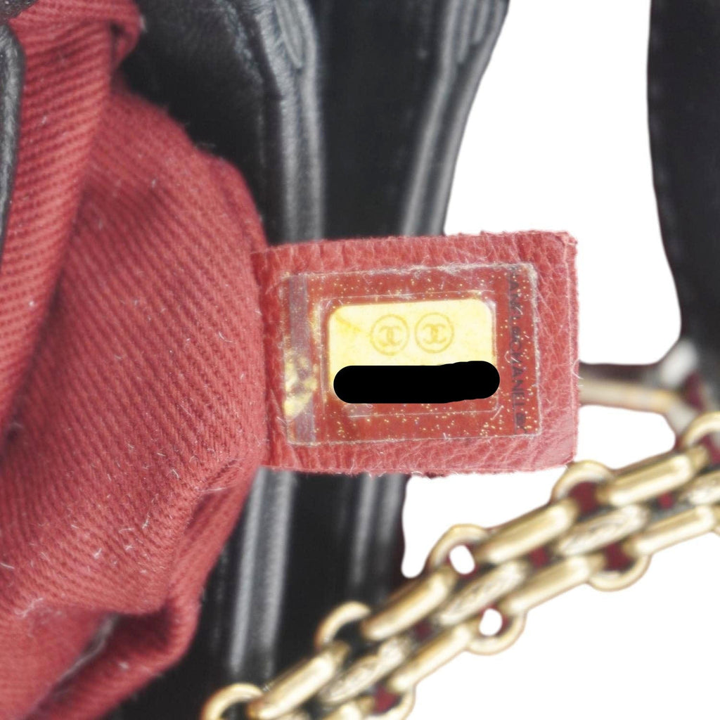 Chanel Just Mademoiselle Bowling Small Quilted Leather Shoulder Bag Black