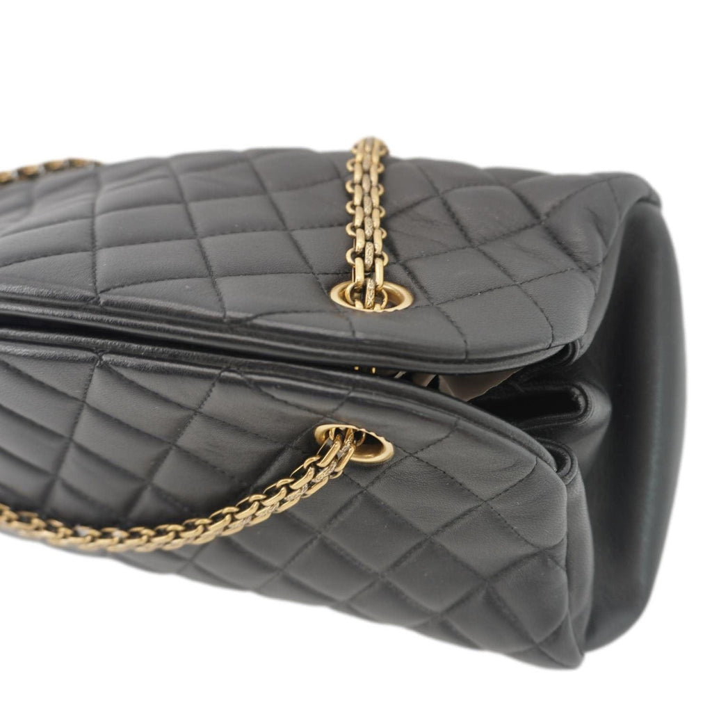Chanel Just Mademoiselle Bowling Small Quilted Leather Shoulder Bag Black