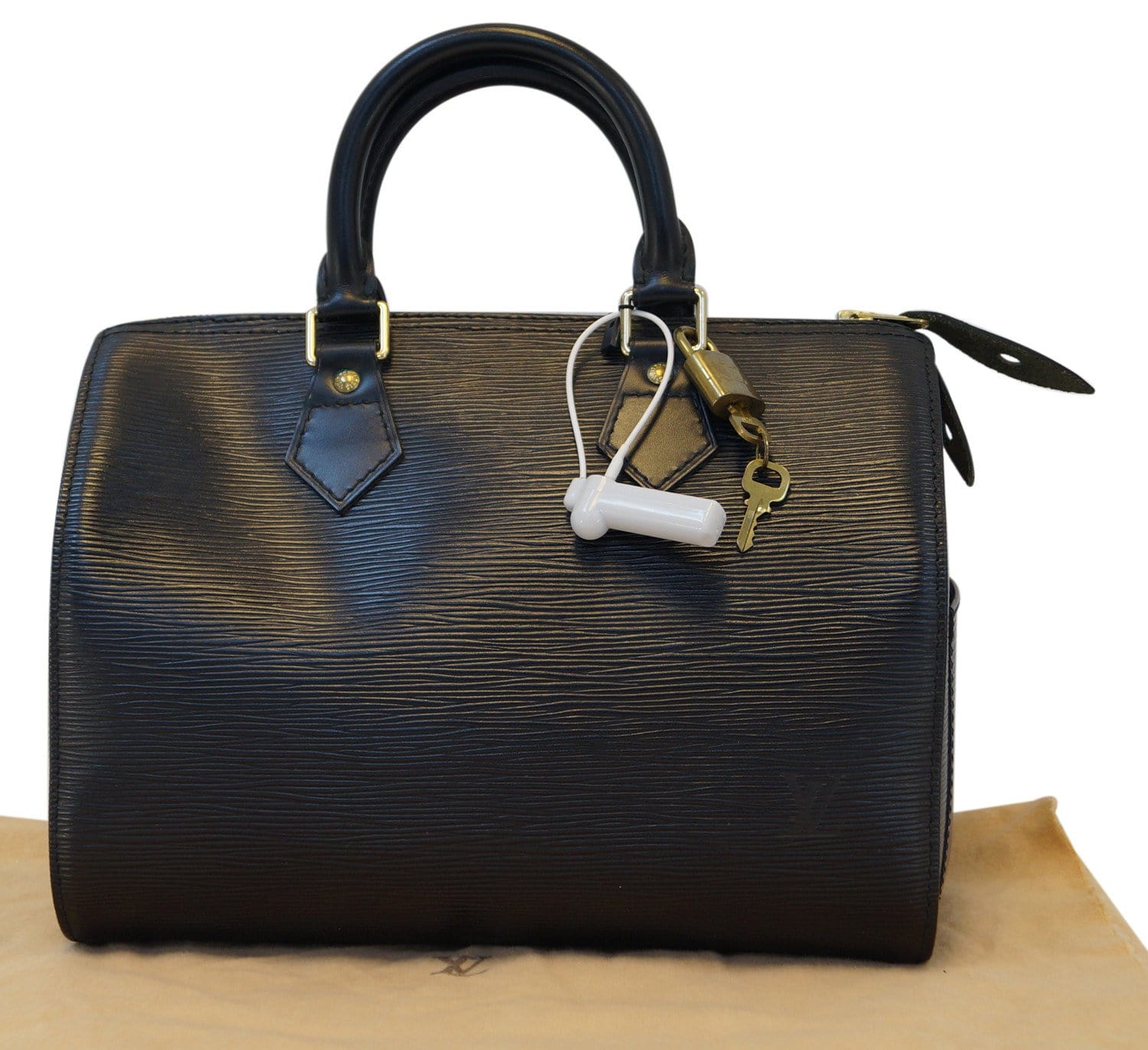 LOUIS VUITTON  HandBag Black Epi Leather Speedy 25 Satchel