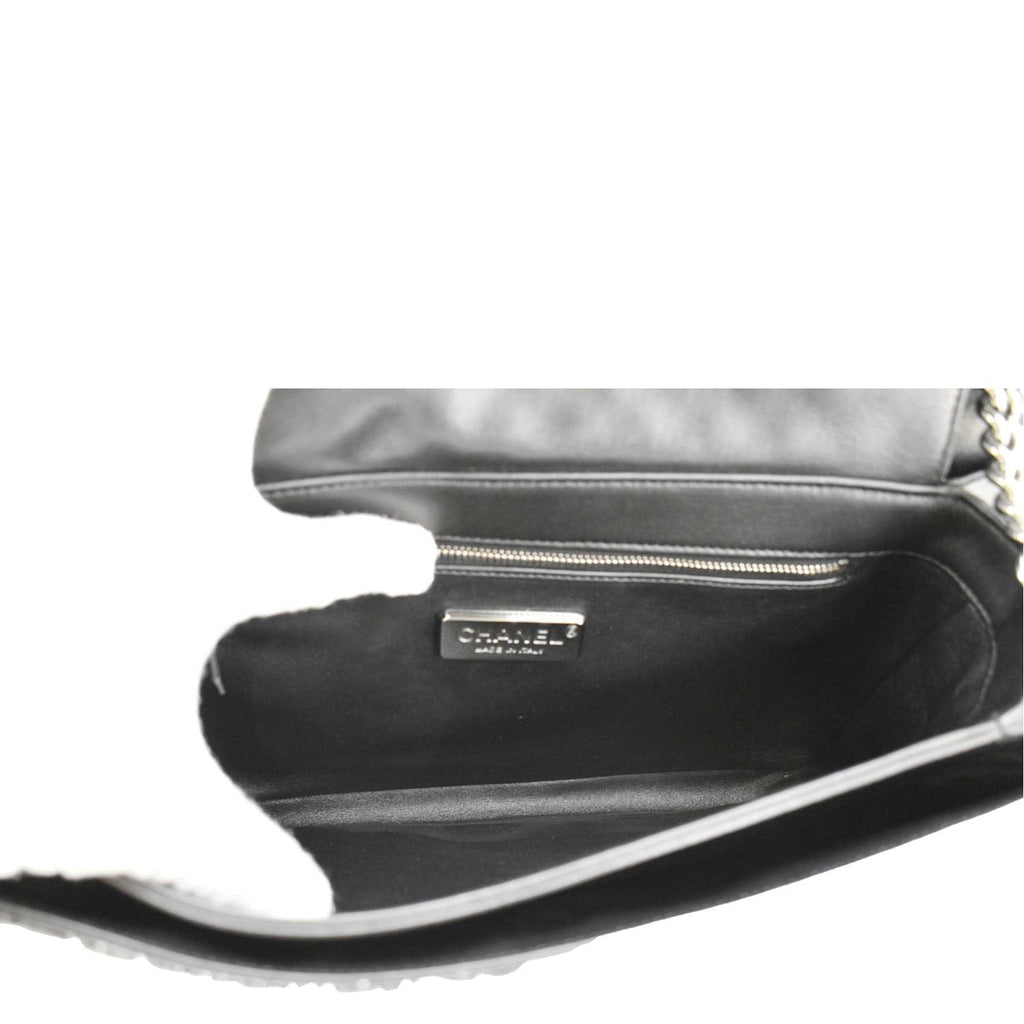 Chanel Perfect Edge Large Flap Snakeskin Shoulder Bag Black