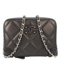 Chanel CC Quilted Leather Camera Crossbody Bag Black