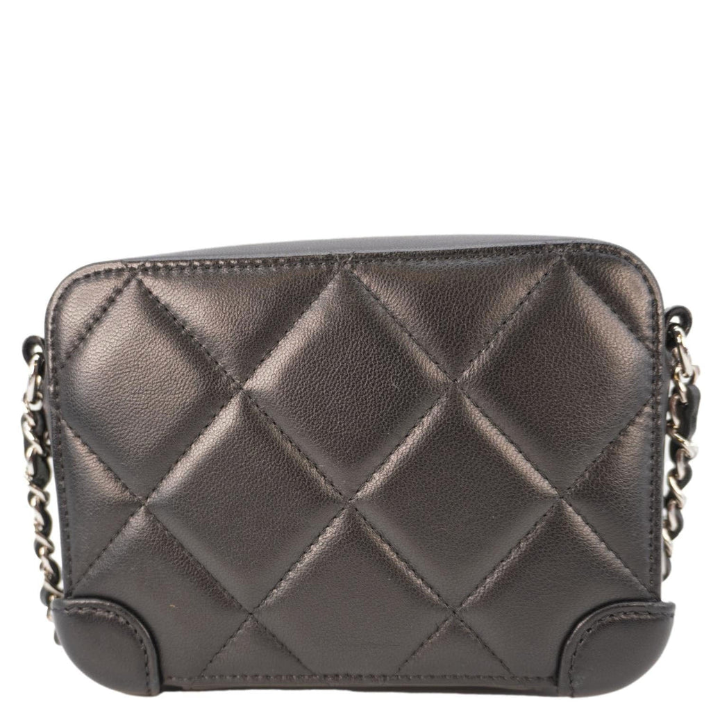 Chanel CC Quilted Leather Camera Crossbody Bag Black