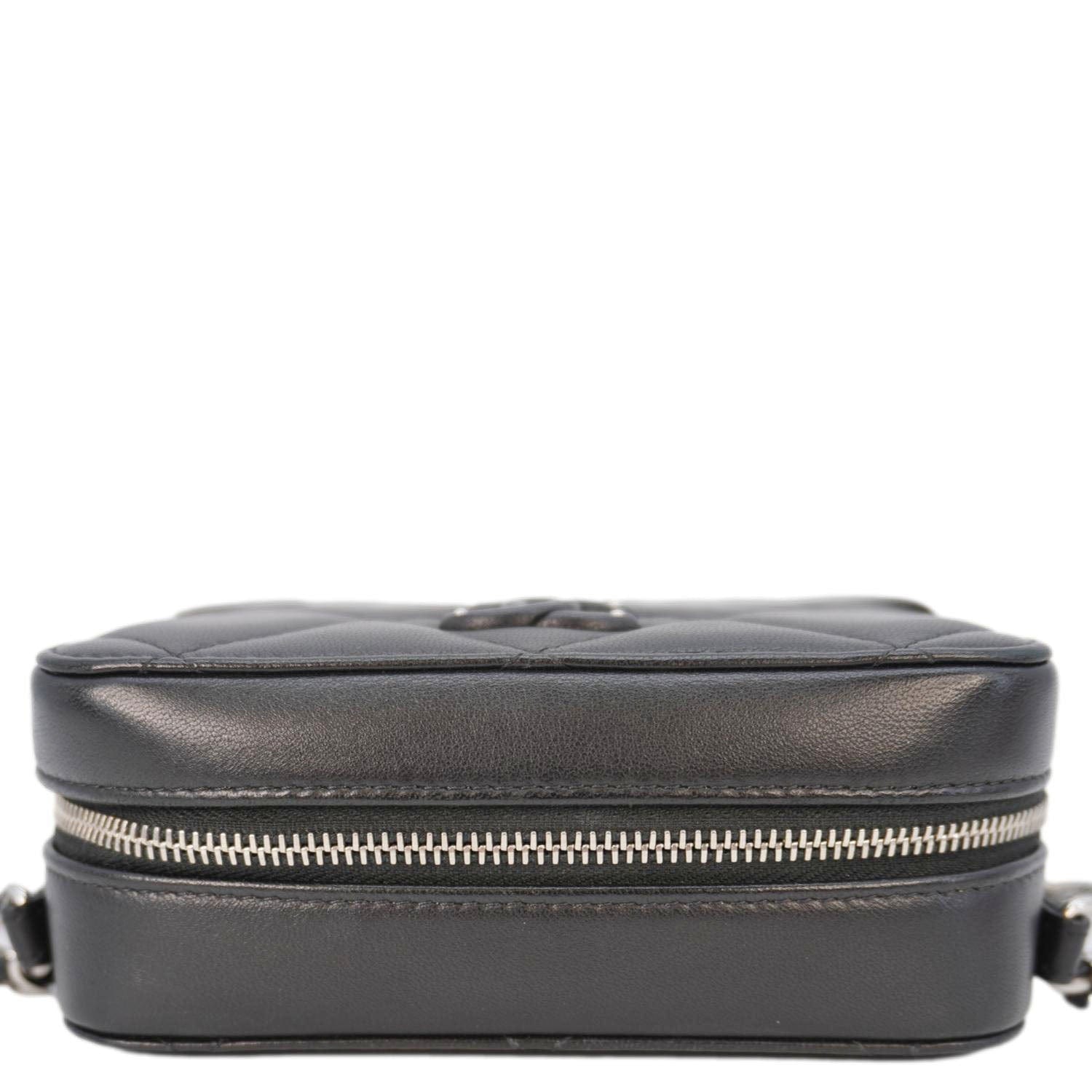 Chanel CC Quilted Leather Camera Crossbody Bag Black