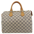 LOUIS VUITTON Speedy 30 Damier Azur Shoulder Bag White