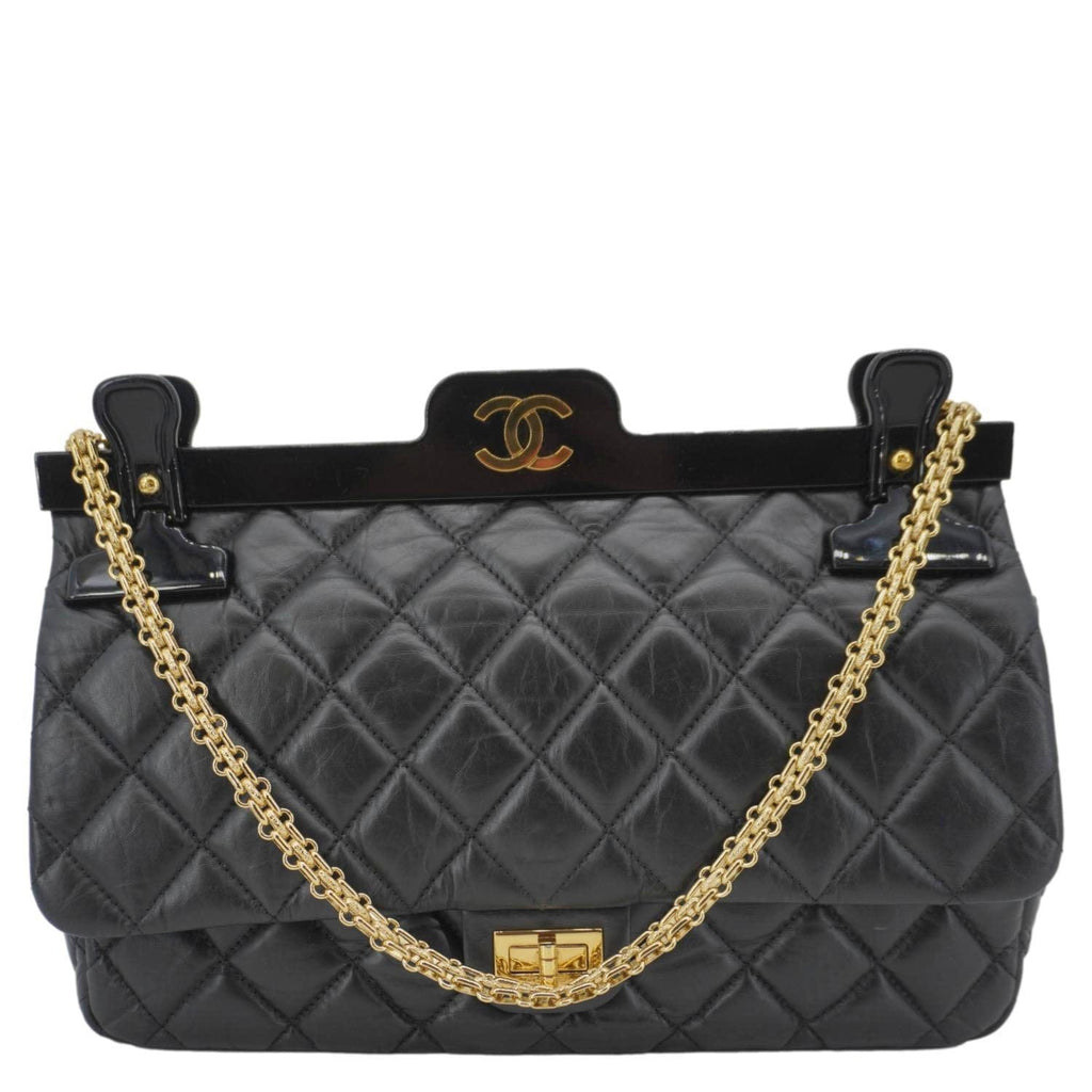 Chanel 2.55 Reissue Hanger Flap Quilted Leather Crossbody Bag Black