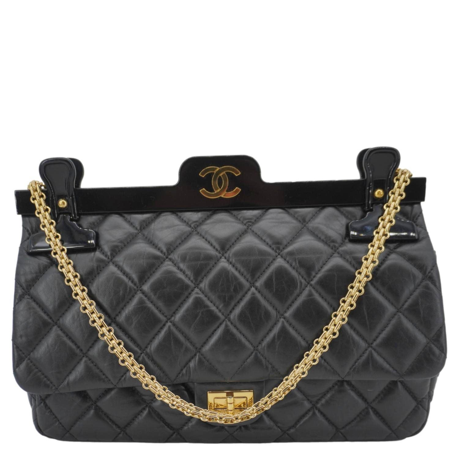 Chanel 2.55 Reissue Hanger Flap Quilted Leather Crossbody Bag Black