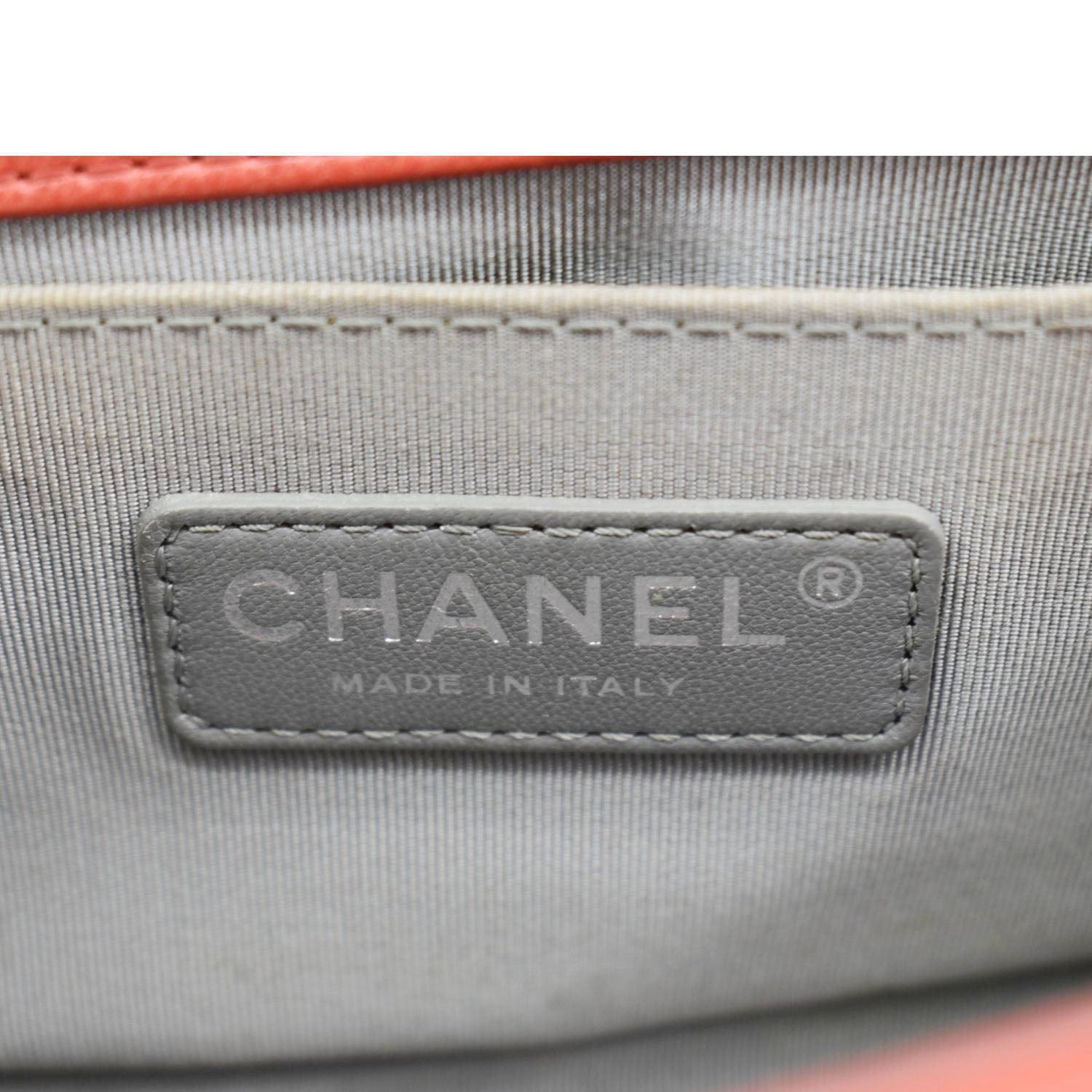 Chanel Double Stitch Small Boy Flap Quilted Leather Shoulder Bag Red