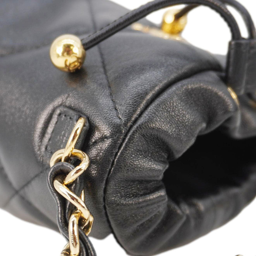 Chanel Coco Mini Leather Bucket Shoulder Bag Black