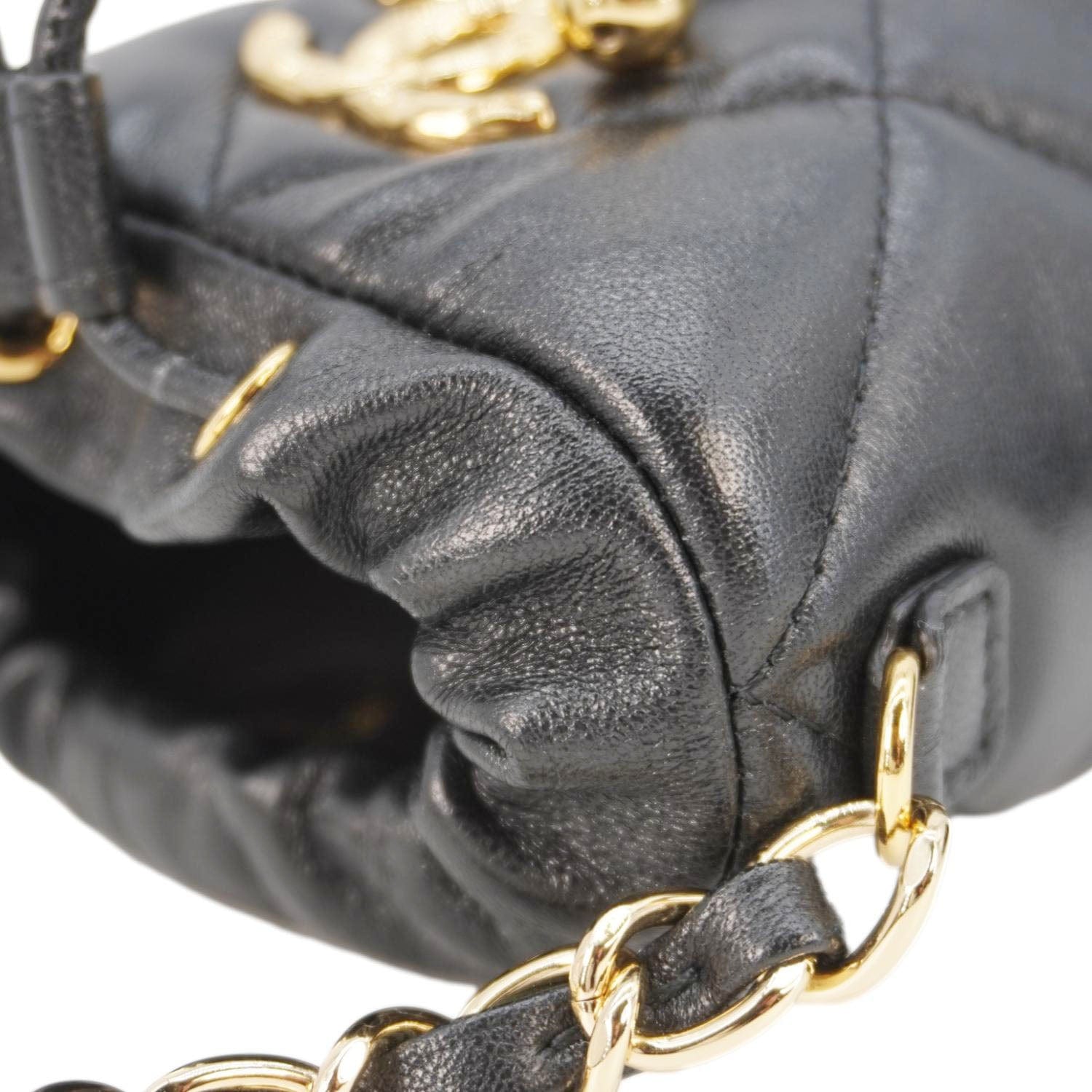 Chanel Coco Mini Leather Bucket Shoulder Bag Black