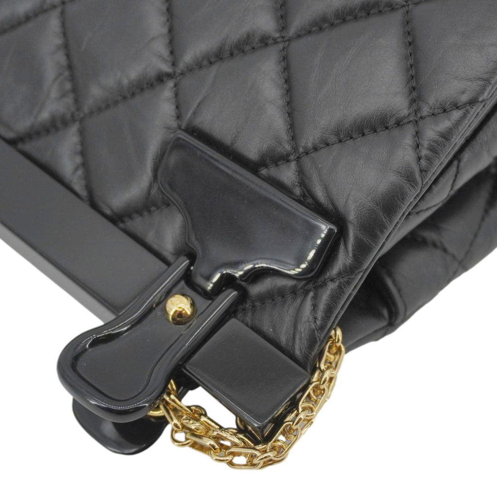 Chanel 2.55 Reissue Hanger Flap Quilted Leather Crossbody Bag Black