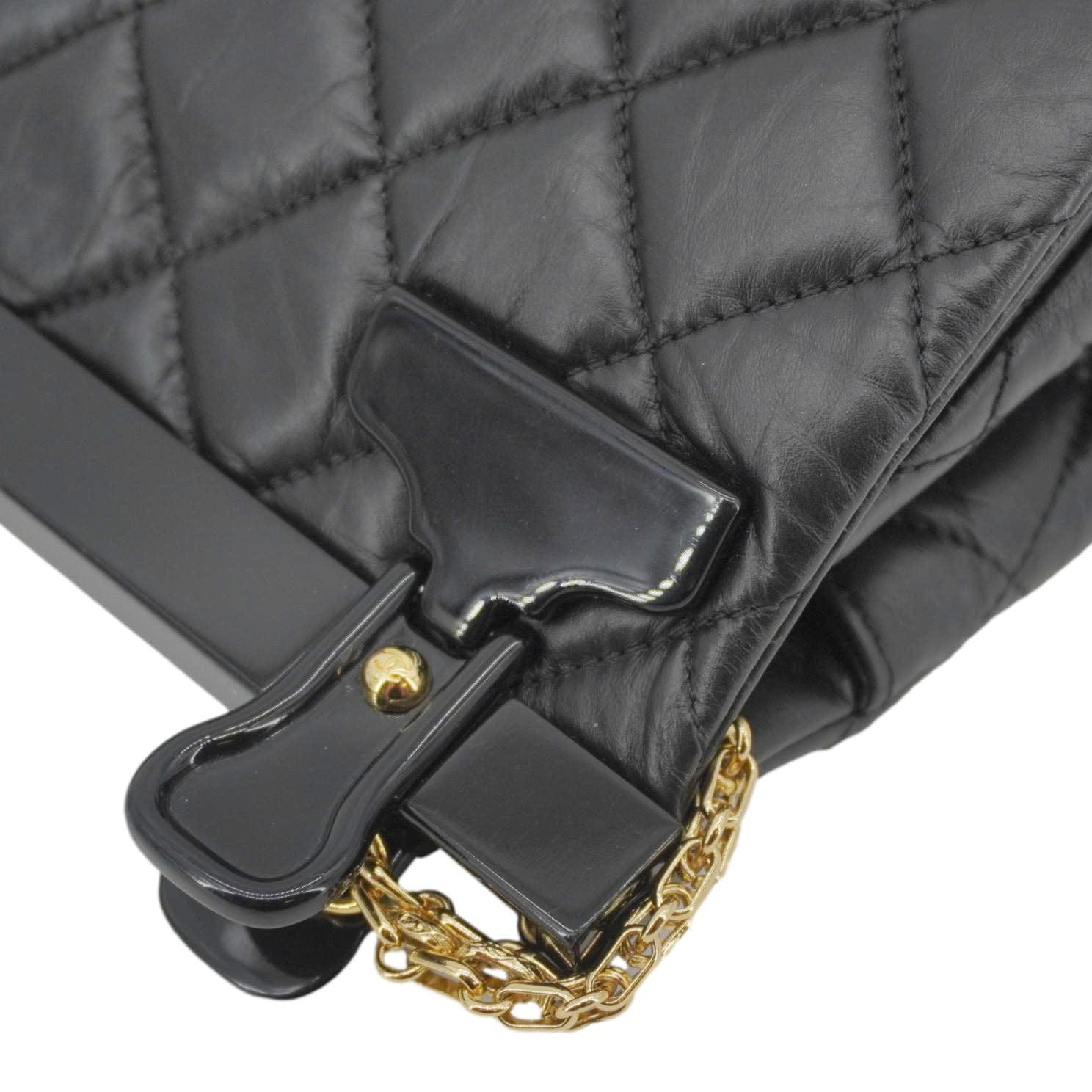 Chanel 2.55 Reissue Hanger Flap Quilted Leather Crossbody Bag Black