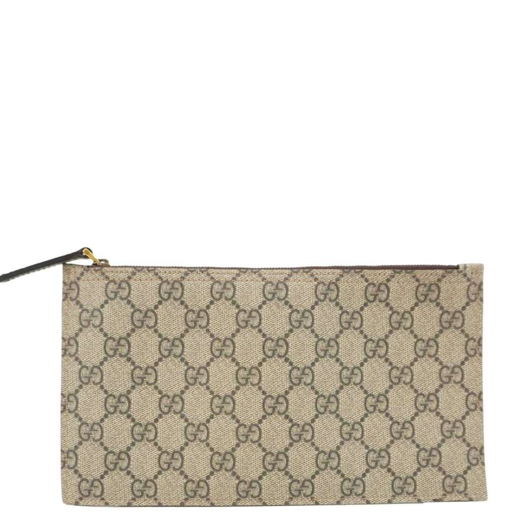 GUCCI Gucci Supreme Canvas Wristlet Beige 539335