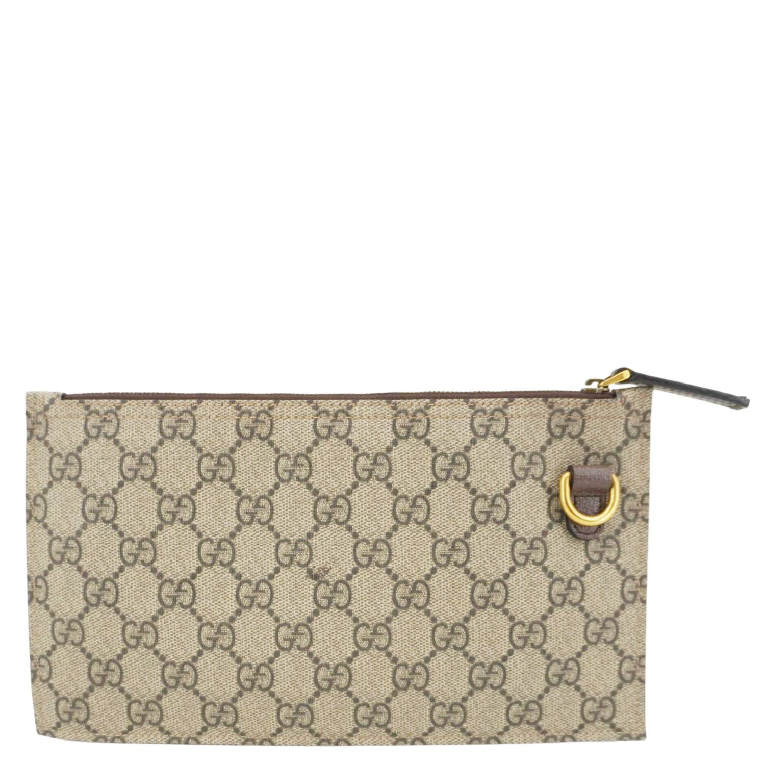 GUCCI Gucci Supreme Canvas Wristlet Beige 539335