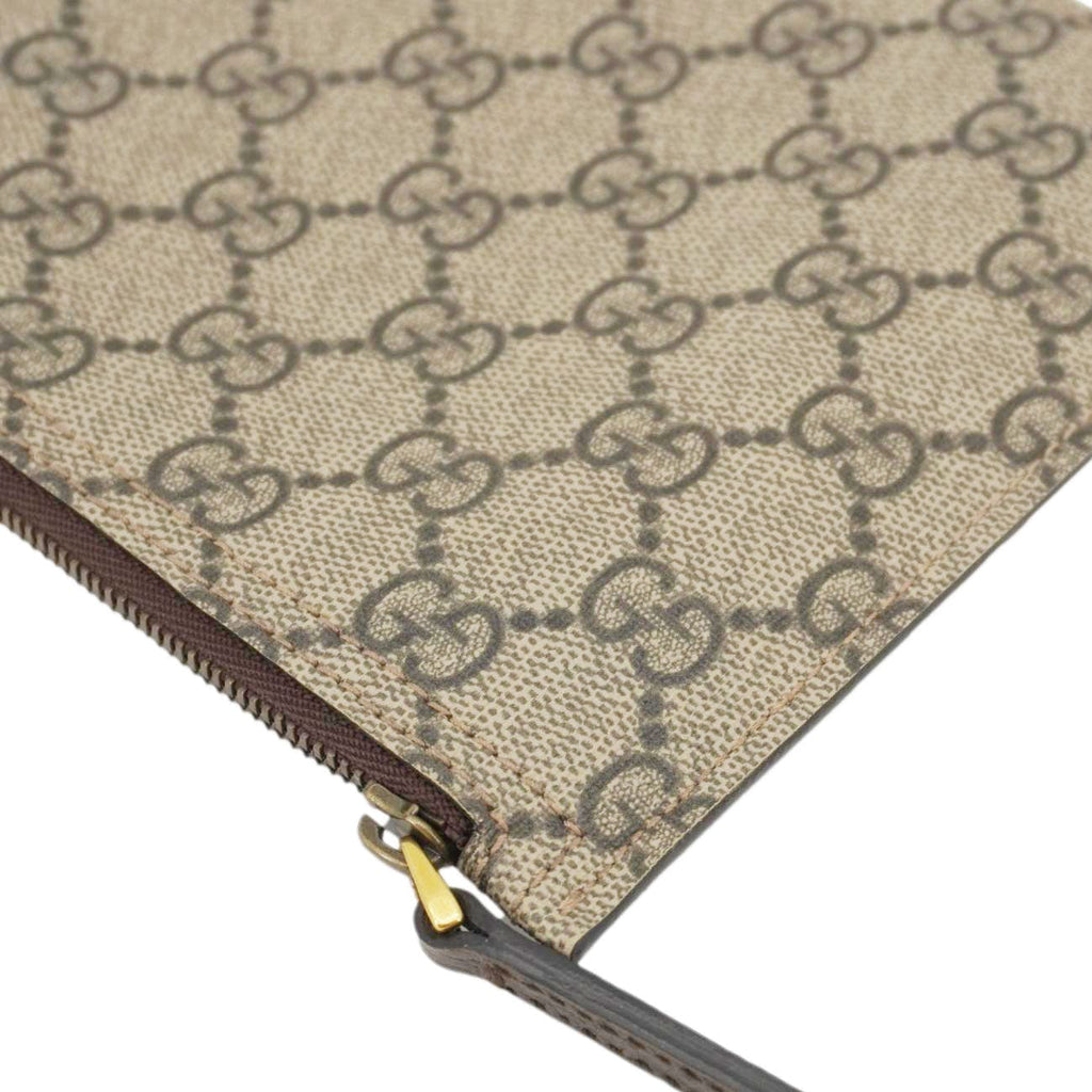 GUCCI Gucci Supreme Canvas Wristlet Beige 539335