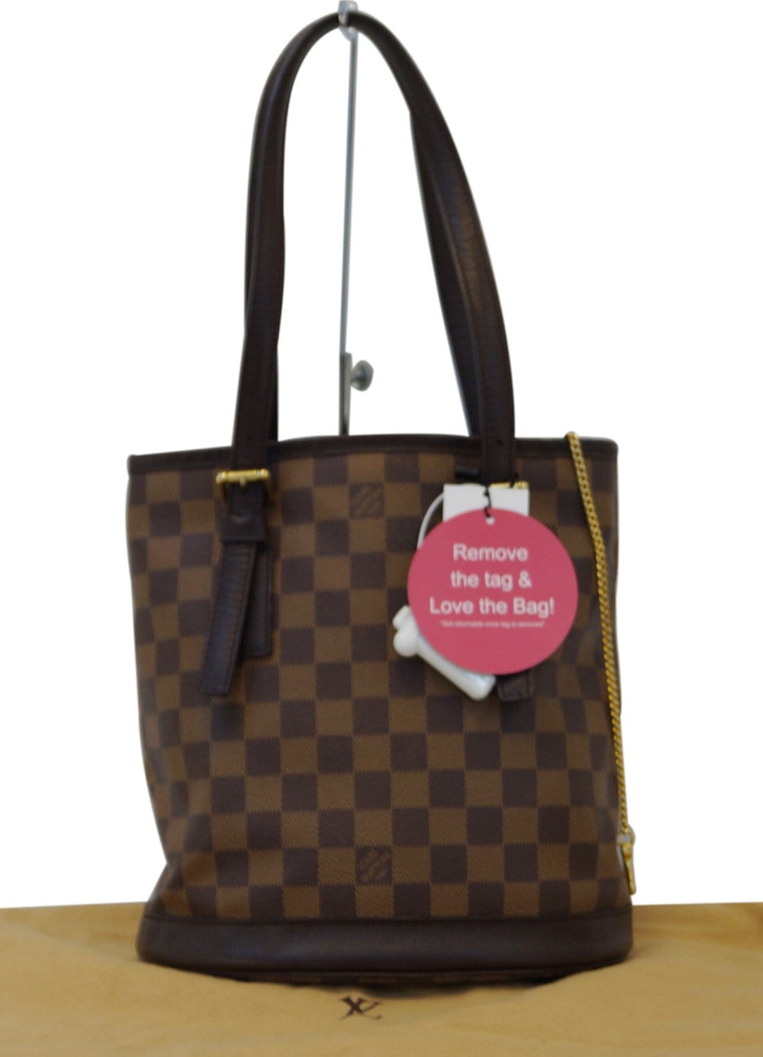 LOUIS VUITTON Damier Canvas Brown Marais Bucket Bag CC301