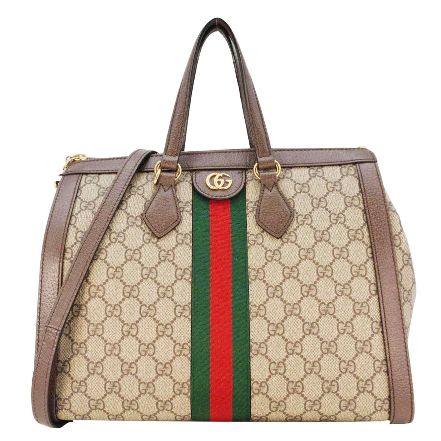 GUCCI Ophidia Medium Gucci Supreme Tote Shoulder Bag Beige 524537