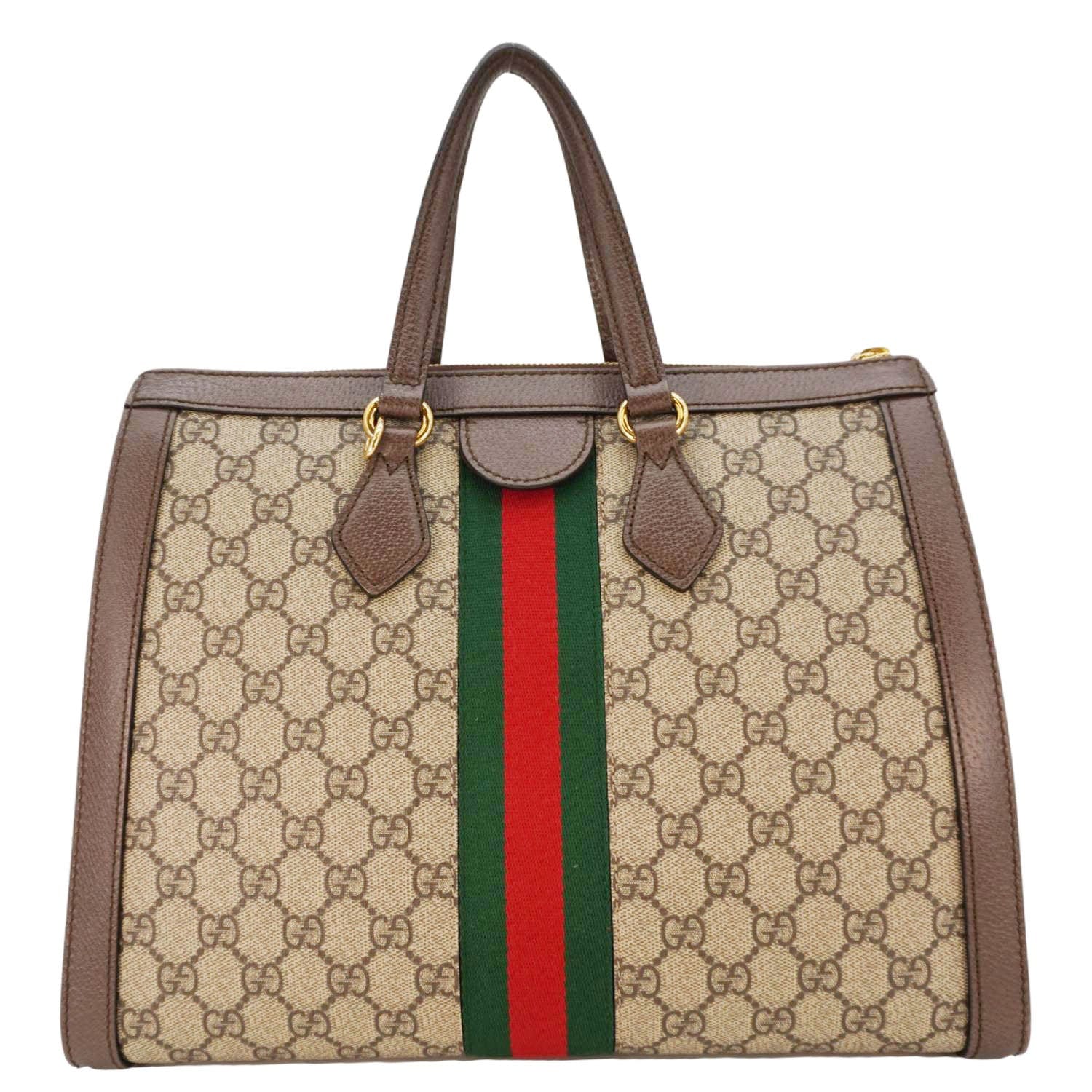GUCCI Ophidia Medium Gucci Supreme Tote Shoulder Bag Beige 524537