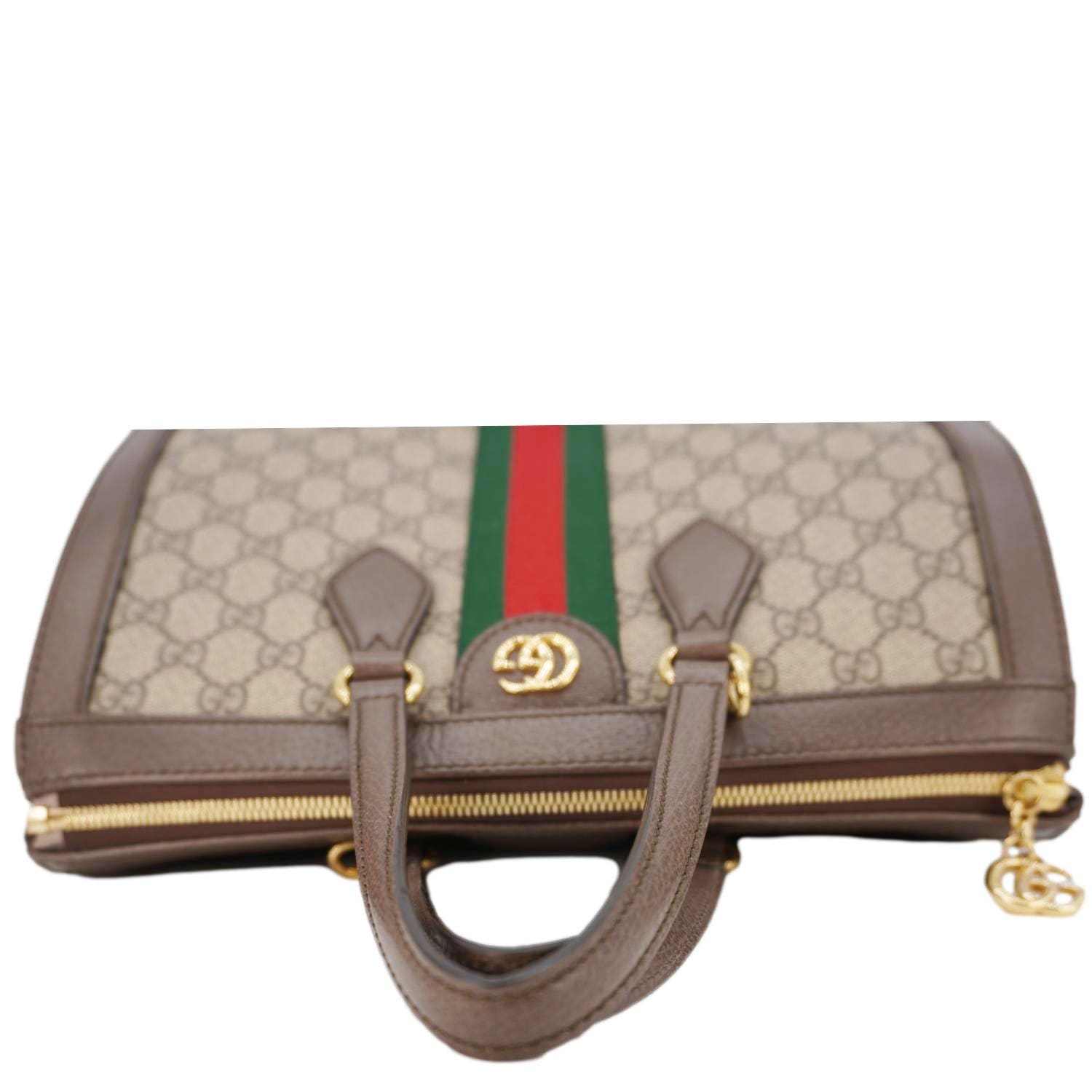GUCCI Ophidia Medium Gucci Supreme Tote Shoulder Bag Beige 524537