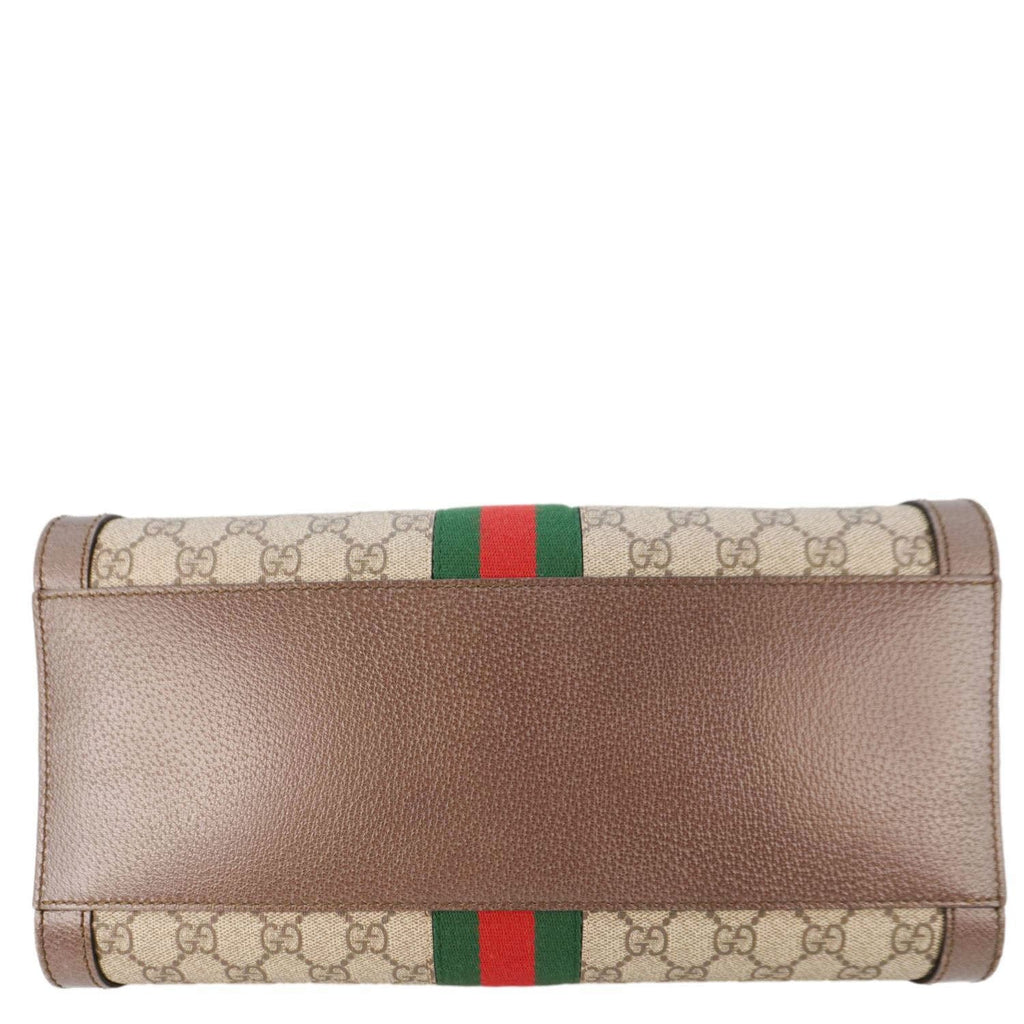 GUCCI Ophidia Medium Gucci Supreme Tote Shoulder Bag Beige 524537
