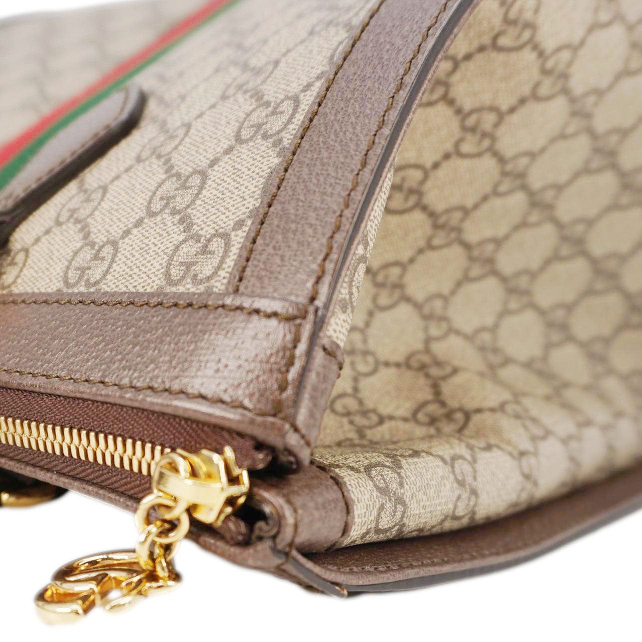 GUCCI Ophidia Medium Gucci Supreme Tote Shoulder Bag Beige 524537