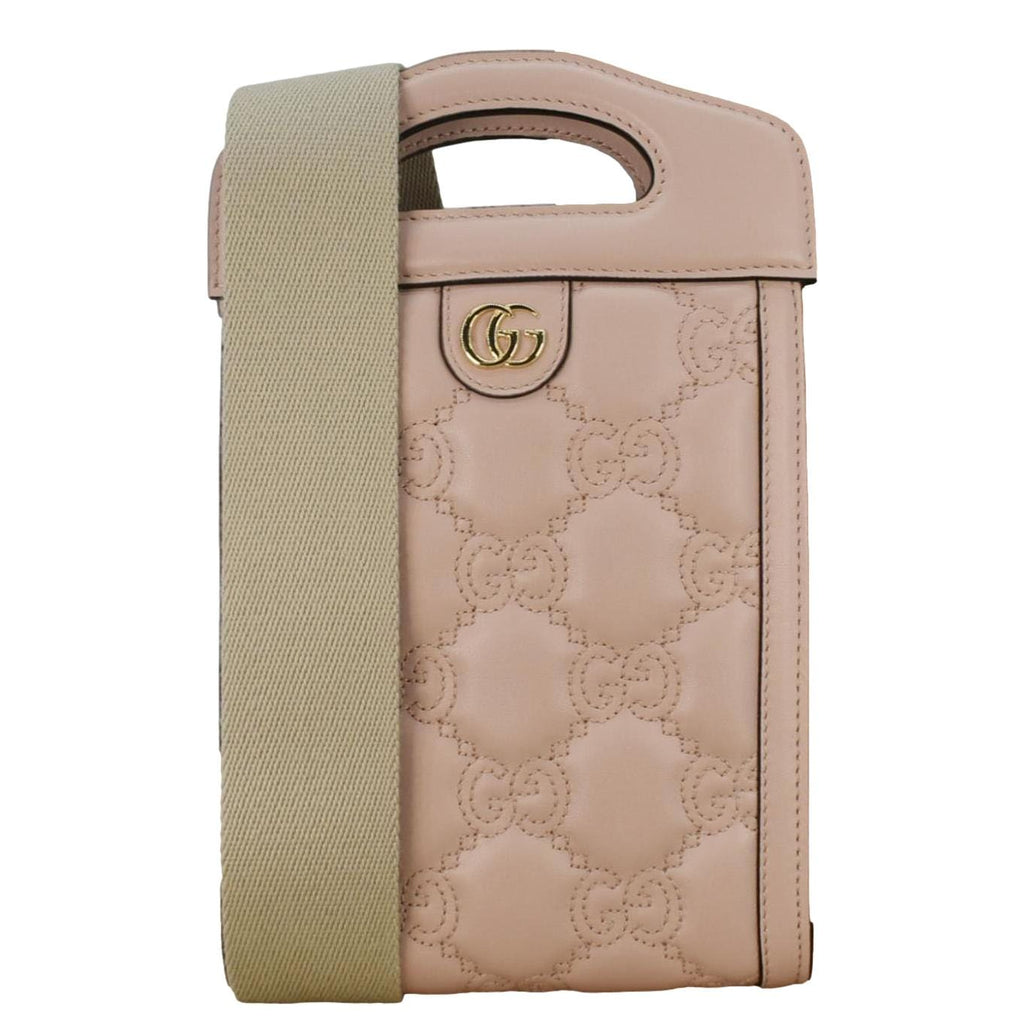 GUCCI Gucci Matelasse Mini Leather Top Handle Crossbody Bag Pink 723776