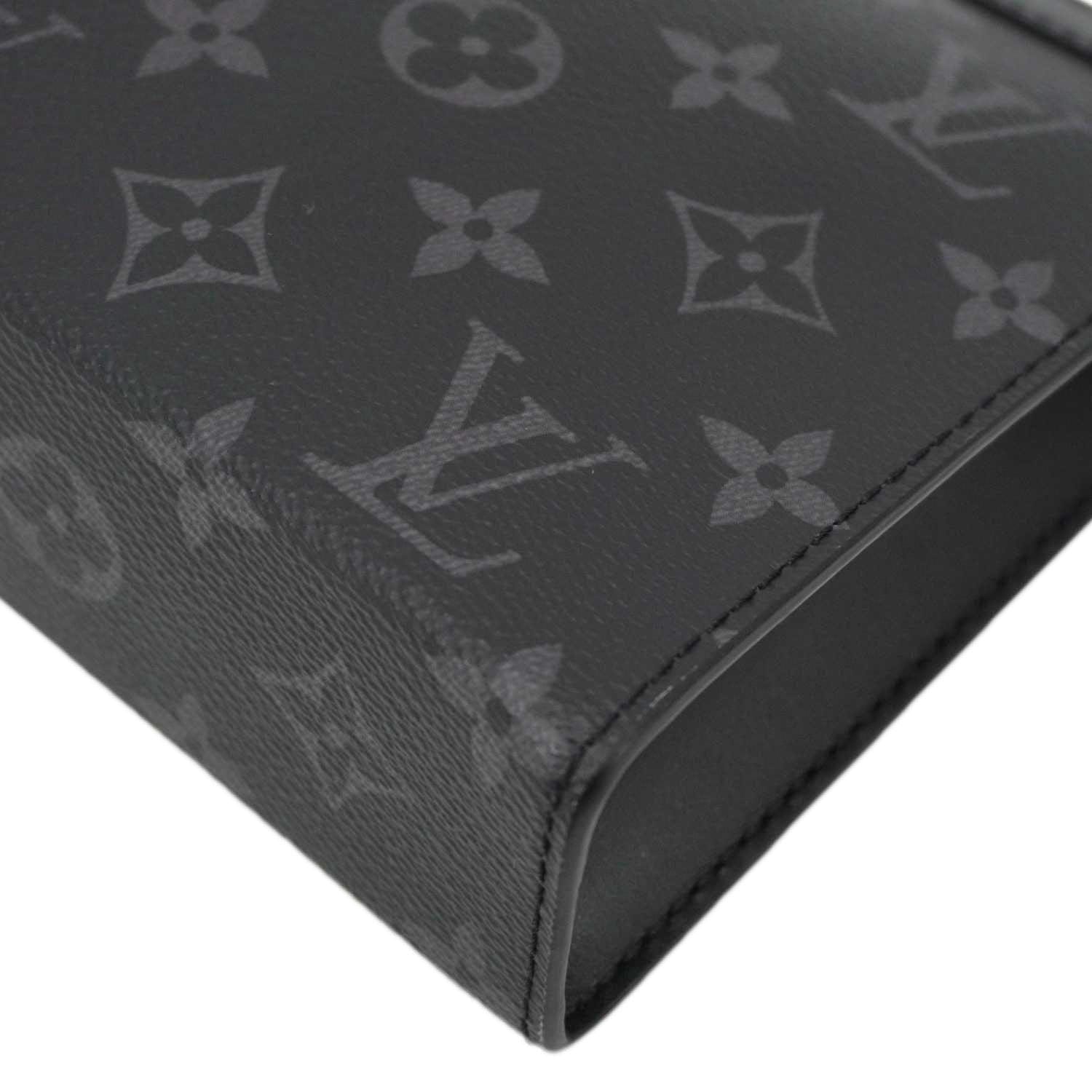 LOUIS VUITTON Gaston Wearable Monogram Eclipse Reverse Crossbody Bag Gray