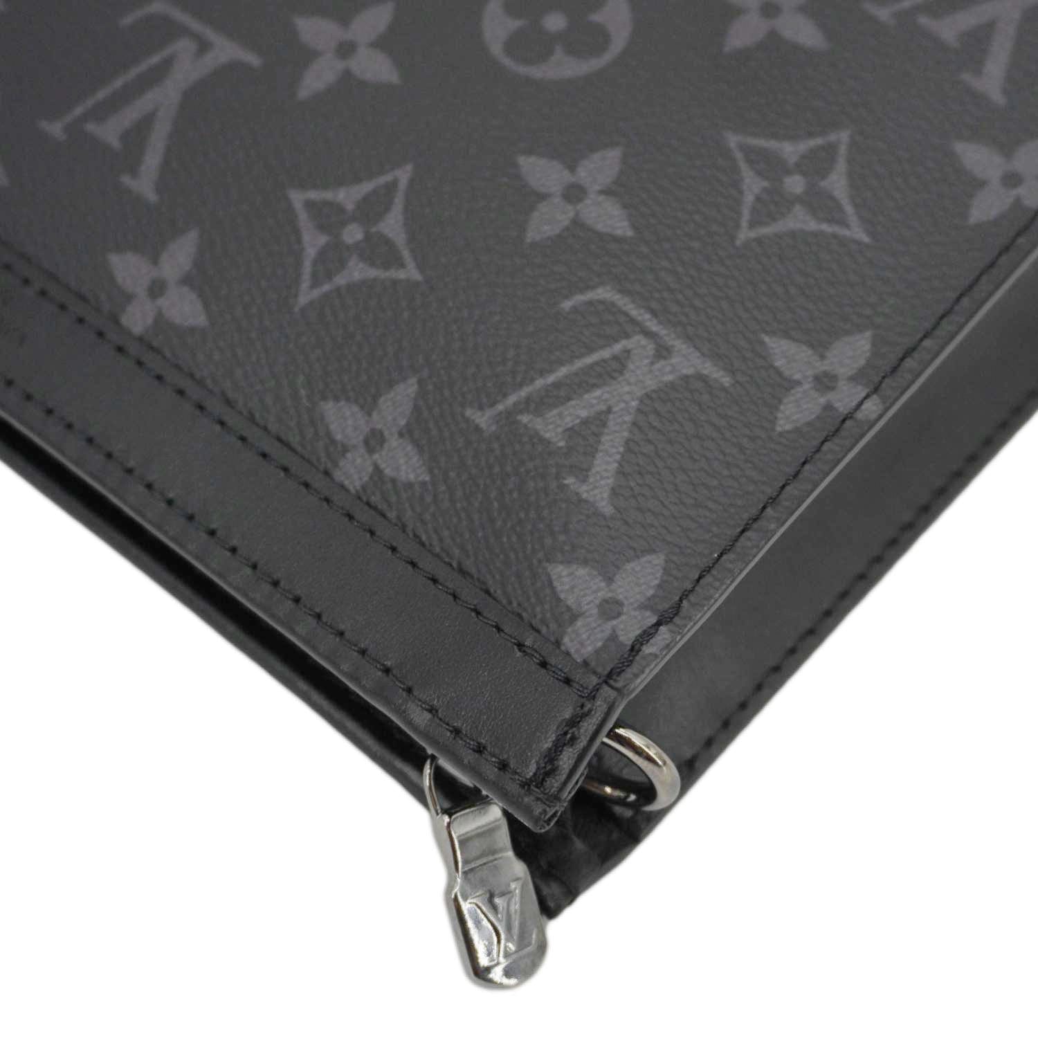 LOUIS VUITTON Gaston Wearable Monogram Eclipse Reverse Crossbody Bag Gray