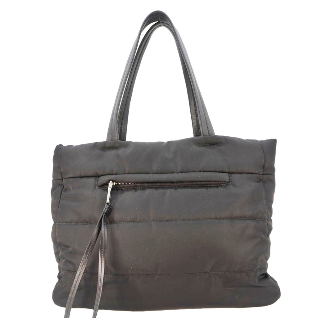PRADA Tessuto Bomber Nylon Shopping Tote Bag Black