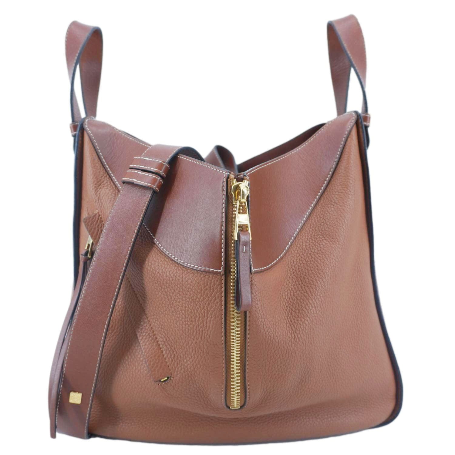 LOEWE Hammock Calfskin Leather Shoulder Bag Brown