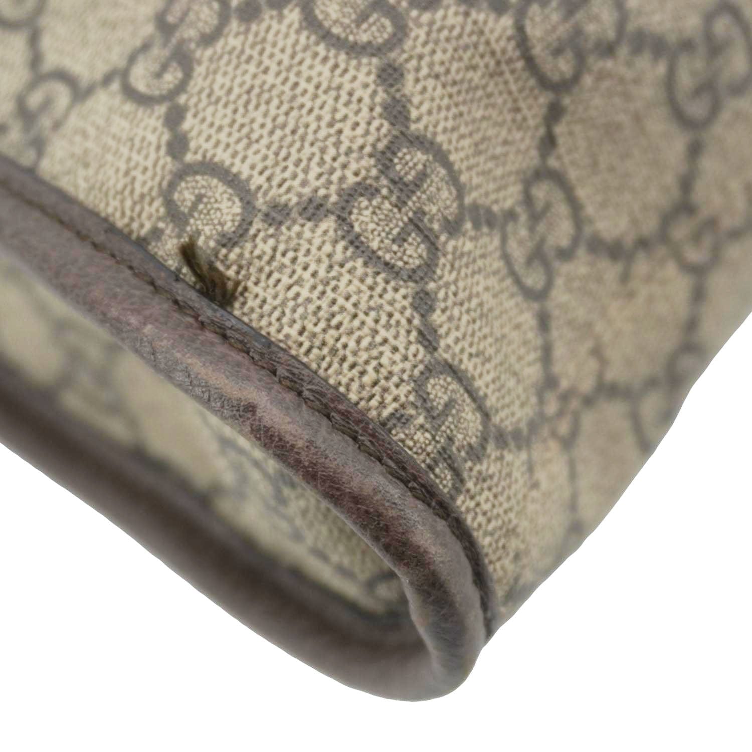 GUCCI Rajah Gucci Supreme Canvas Tote Shoulder Bag Beige 537219