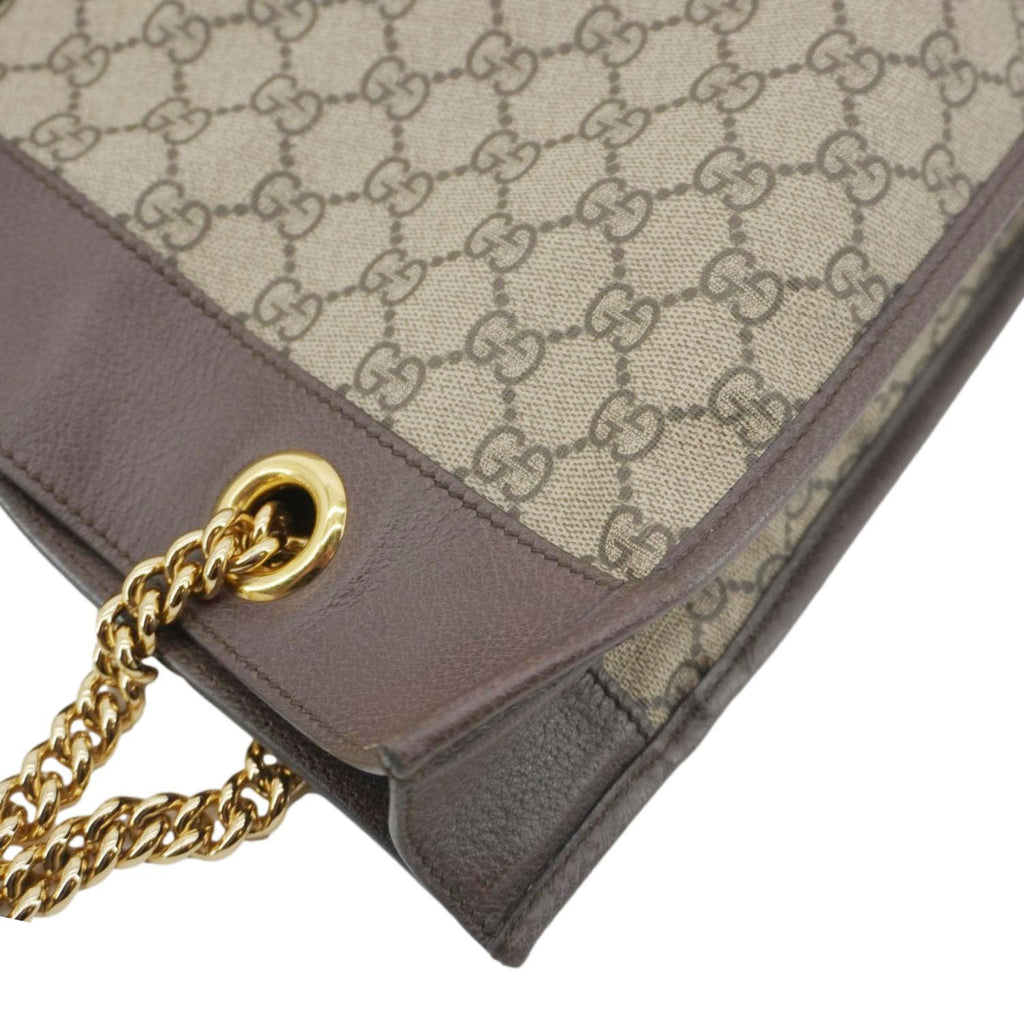 GUCCI Rajah Gucci Supreme Canvas Tote Shoulder Bag Beige 537219