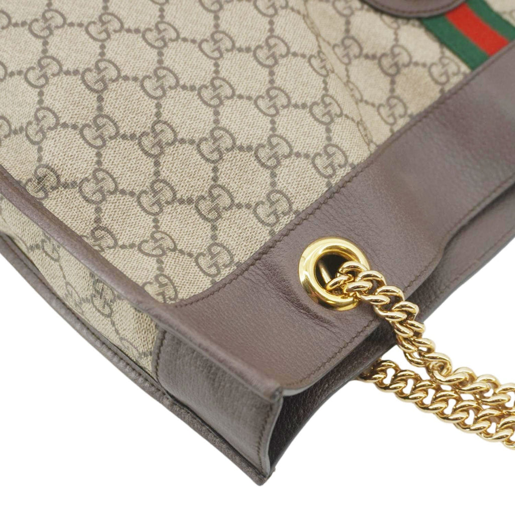 GUCCI Rajah Gucci Supreme Canvas Tote Shoulder Bag Beige 537219
