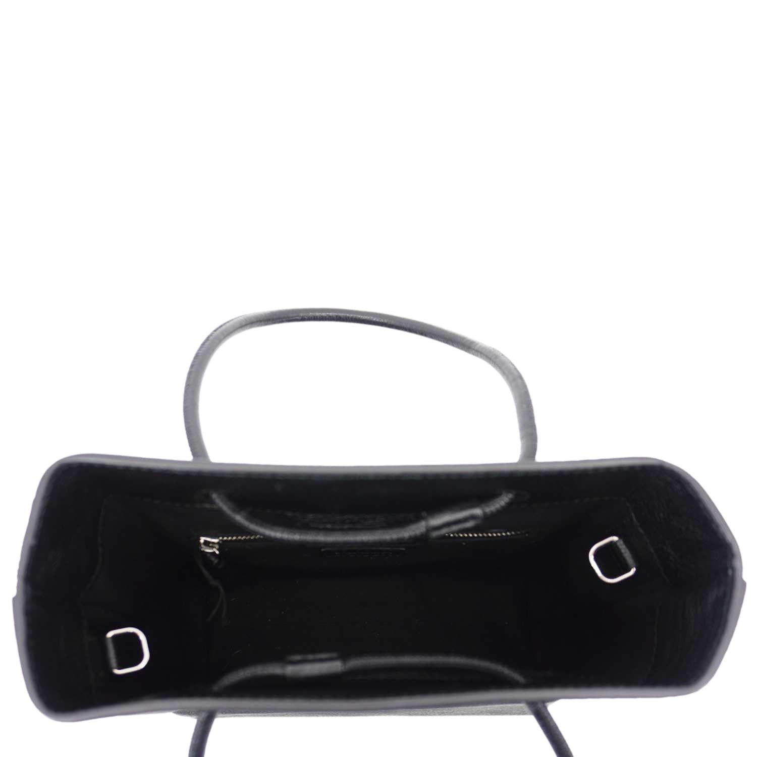 BALENCIAGA Leather Shopping Tote Shoulder Bag Black