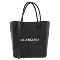 BALENCIAGA Leather Shopping Tote Shoulder Bag Black