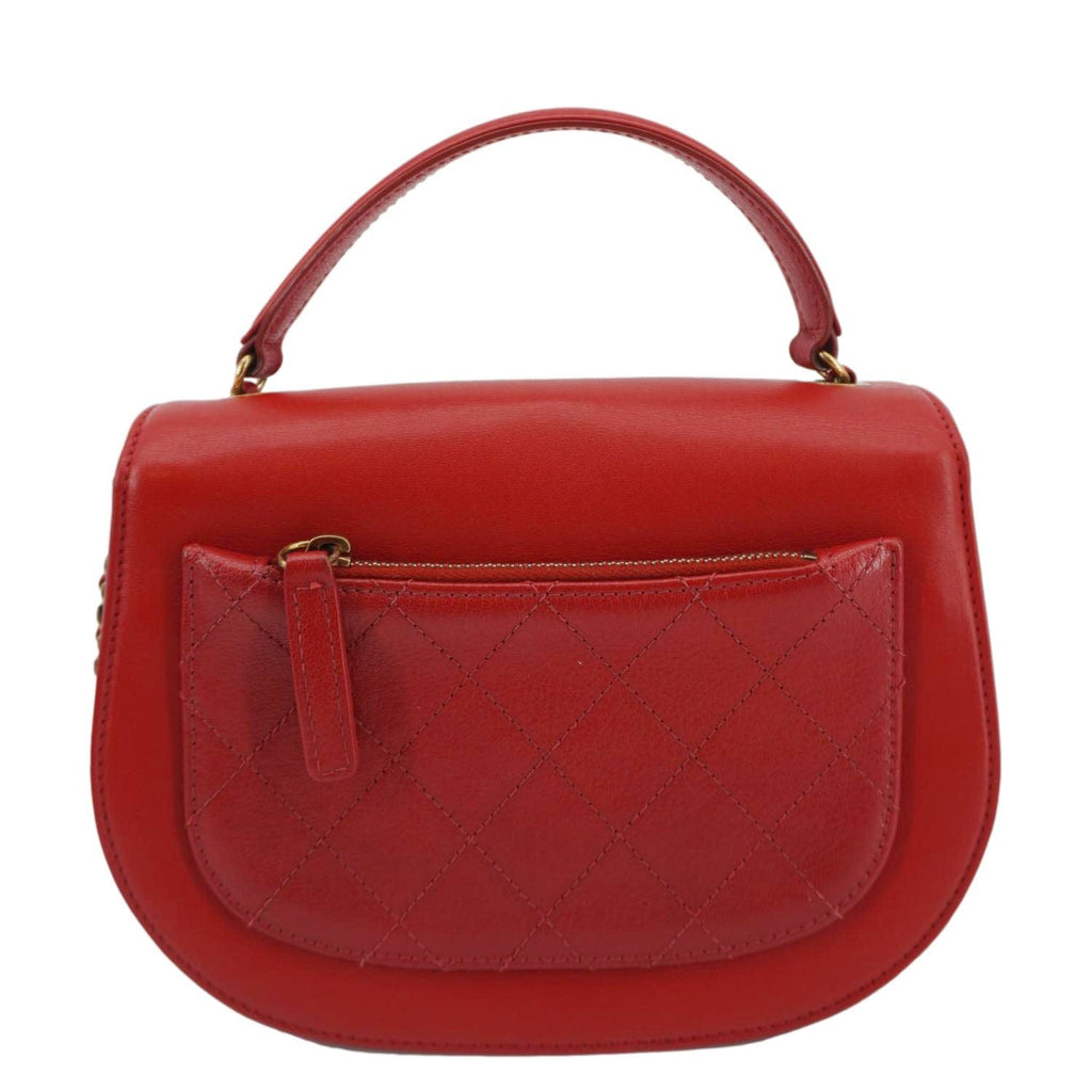 Chanel Coco Curve Flap Small Quilted Calfskin Leather Messenger Bag Red