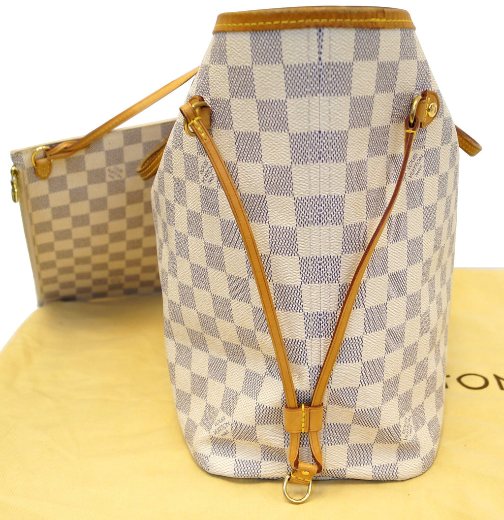 LOUIS VUITTON Neverfull MM Damier Azur  Tote Shoulder Bag